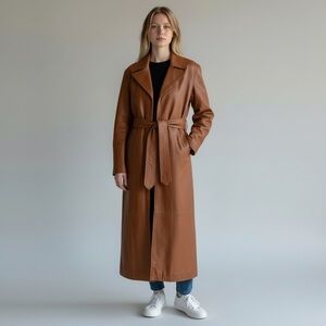 Vintage American Style Brown Leather Belted Trench Coat
Mountain life old money